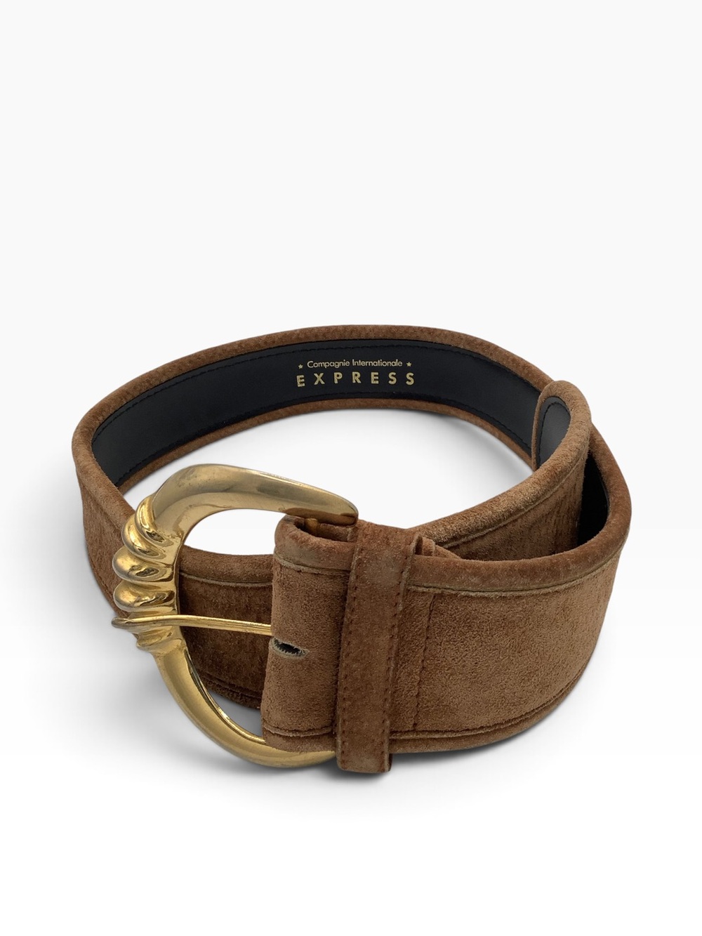 Express Women’s Suede Like Leather Belt Tan Sz M